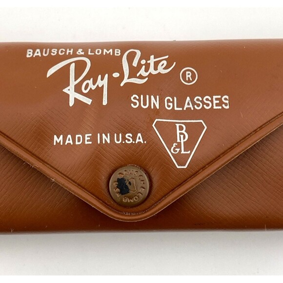 Bausch Lomb Ray Ban Ray Lite Clip On Sunglasses BL 48 Gold Tone Case Vintage B&L main image 5